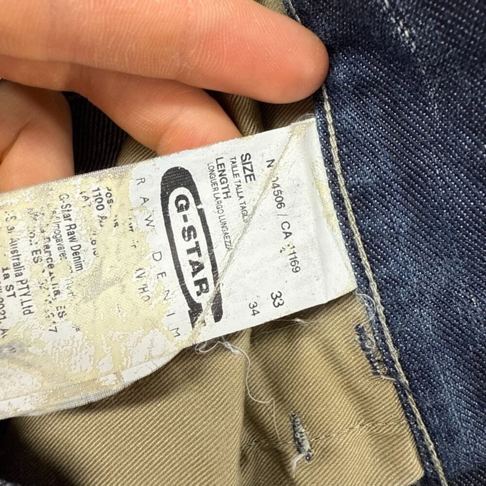 G Star Raw Jeans Men's 33x34 fits 32x34 Blue Dark Stable Slim Vintage y2k Faded - Picture 6 of 10